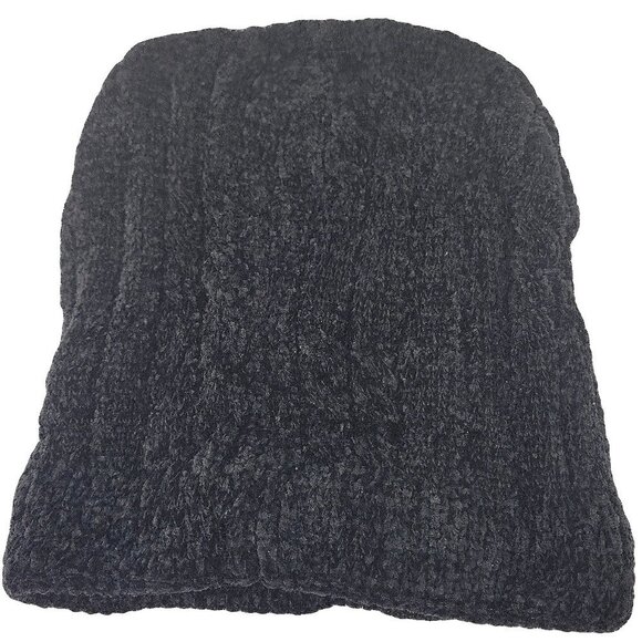 Women's Winter Thermal Fleece Knit Lined Beanie Hat, Black - Picture 2 of 3